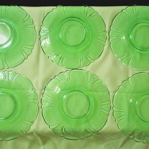 Vtg Heisey Empress 1401 Set of 6 Moongleam Saucers